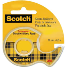 Scotch Double Sided Tape 136 12 mm x 6,3 m kaksipuolinen teippi katkojalla