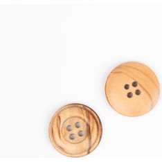 Drops round olive wood button