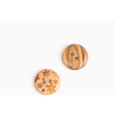 Drops Flowers Olive Wood Button
