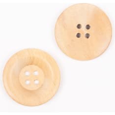 Drops round olive wood button