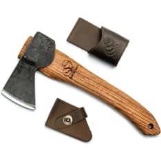 Beavercraft sculpting axe 300 mm, leather cup + belt pouch