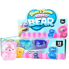 Squeeze Sugar Bear Glitter 6 cm puristeltava karhu fidgetlelu