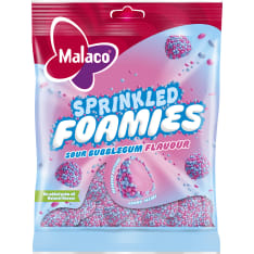 Malaco Sprinkled Foamies Sour Bubblegum confectionery 110g