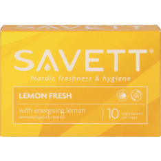 SAVETT LEMON FRESH 10 KPL KOSTEUSPYYHE