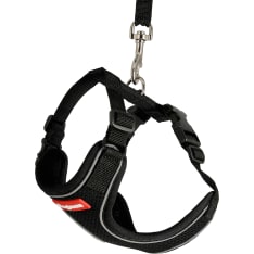 Dogman Air Mesh Cat Harness & Leash Set Black L