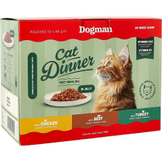 Dogman Cat Dinnner Meat Menu Mix Jelly 12 x 85 g kissan märkäruoka