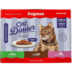 Dogman Cat Dinner kastikkeessa 12x85 Meat Menug Mix kissan märkäruoka