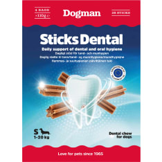 Dogman Sticks dental S-koko 28 kpl purutikku