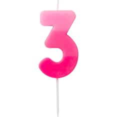 Numerokynttilä pinkki