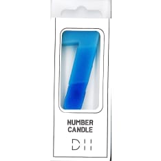 Number candle blue