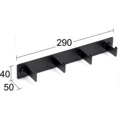 Habo Poseidon 4 os. black towel rack