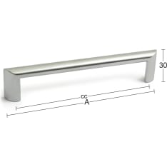 Habo Nova cc 96 mm 2 pcs matt chrome puller