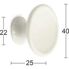 Habo Aron 2pcs white plastic knob