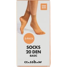 Crossbow women's 5-pack ankle sock 20den crepe