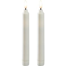 Konstsmide 19 cm 2 kpl matta valkoinen LED kynttilät