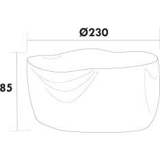 Hillerstorp 2094003005 Oxhult Ringsjö Ø230 cm Gray Furniture Cover Round