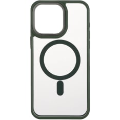 Onsala iPhone 15 Pro Max Clear Case Green Bumper MagSeries suojakuori