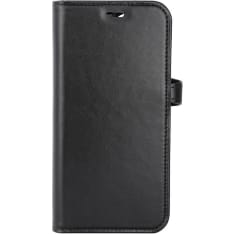 Buffalo iPhone 15 Pro black leather MagSerie 3 card protective case