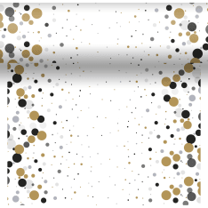 Duni Dunicel Festive Bubbles musta 0,4x4,8m perforoitu poikkiliina