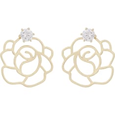 SNÖ of Sweden Flora Rose big crystal pendant earrings