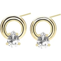 SNÖ of Sweden Callie plain crystal circle earrings