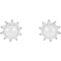 Snö of Sweden Night Pearl Crystal Earrings