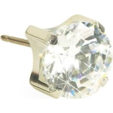 Blomdahl Tiffany CZ White sausage heart