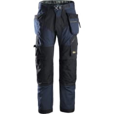 Snickers 6902 FlexiWork+ navy/mustat riipputaskuhousut