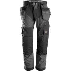 Snickers 6902 FlexiWork+ steel grey/black pocket trousers