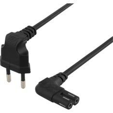 Deltaco black ungrounded device cable