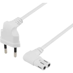 Deltaco white ungrounded device cable