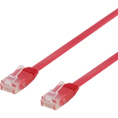 Deltaco TP-6 U/UTP Cat6 red flat network cable