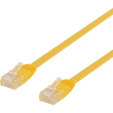Deltaco TP-6 U/UTP Cat6 keltainen litteä verkkokaapeli