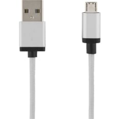 Deltaco kangaspäällysteinen MicroUSB-kaapeli