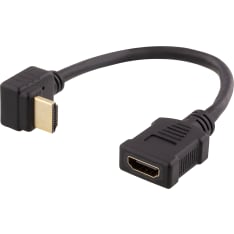 Deltaco taipuisa HDMI uros-naaras sovitin kulmaliittimellä