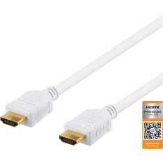 Deltaco valkoinen Premium High-Speed HDMI with Ethernet kaapeli