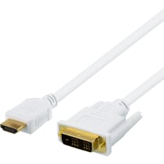 Deltaco white HDMI-DVI cable