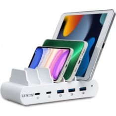 LVSUN LS-PD110T-2C 5-porttinen USB QC 4.0/3.0/PD latausasema
