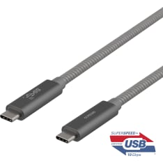 Deltaco harmaa 10 Gbps 100W USB-C kaapeli