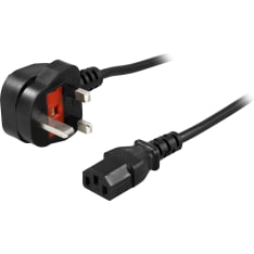 Deltaco power cable angle BS 1363 - straight C13