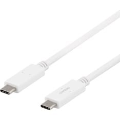 Deltaco valkoinen 5 Gbps USB-C kaapeli