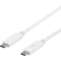 Deltaco valkoinen 5 Gbps USB-C kaapeli