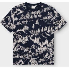 Dedicated t-shirt Stockholm Blue Hills AOP Navy