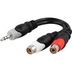 Deltaco AA-6 3.5mm male - 2xRCA female adapter