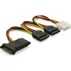 Deltaco SATA-16 Y-virta-sovitin, SATA & Molex