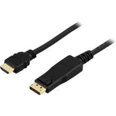 Deltaco black DisplayPort - HDMI cable