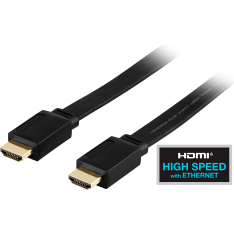 Deltaco litteä HDMI High Speed with Ethernet kaapeli
