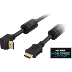 Deltaco HDMI High Speed with Ethernet kaapeli kulmaliittimellä