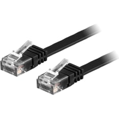 Deltaco TP-6 U/UTP Cat6 black flat network cable