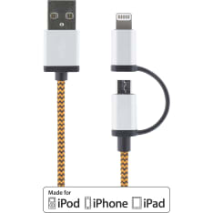 Deltaco IPLH-241 1 m USB - Lightning/MicroUSB kaapeli